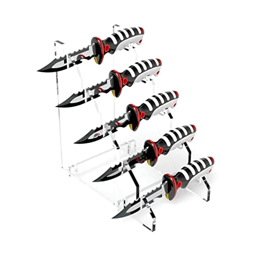 Sustrato de présentoir de Couteaux en Acrylique - Présentoir Transparent avec 5 emplacements pour Afficher Les Couteaux de Camping, de Chasse et de pêche en Plein air,Support de Support de présentoir