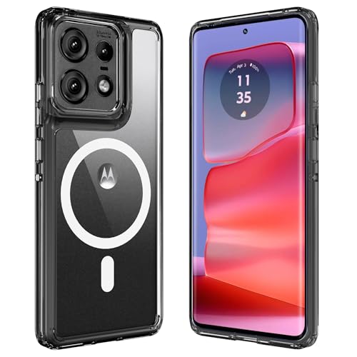 Image of For Motorola Moto Edge 50 Pro /50S Pro Case, Pure Transparent Design, Shockproof, Scratch Resistant Back, Magnetic Compatible, MagSafe, Clear Case, US Military MIL Listed, Hybrid TPU Bumper, PC Micro
