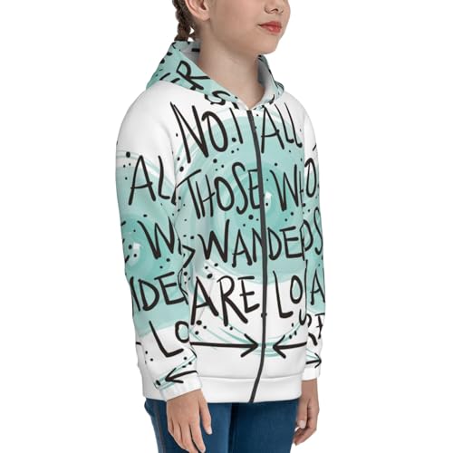 Not All Who Wander Are Lost1 Kids Pullover Hoodies Boys Zip Up Sweatshirts Girls Athletic Clothes with Pocket4
