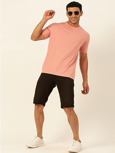 Image of Solid Soft Cloth Round Neck Cotton Relaxed Fit T Shirt
