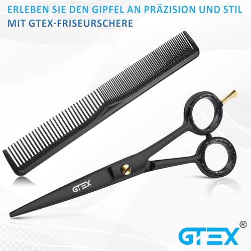 GTEX Friseurschere, Professionelle Haarschneideschere 6,5 Zoll Prämie Schere Haare Schneiden mit Extra Scharfen und Präzisen Schnitten Haarschere für Männer, Frauen und Erwachsene - Hair Scissors