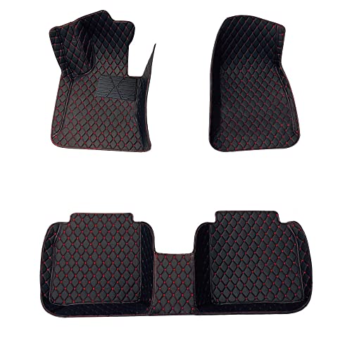 Muchkey Tapis de Sol Voiture pour KIA Ceed 2004-2012 en Cuir Imperméables Tapis de Voiture Accessoires Auto Noir Rouge