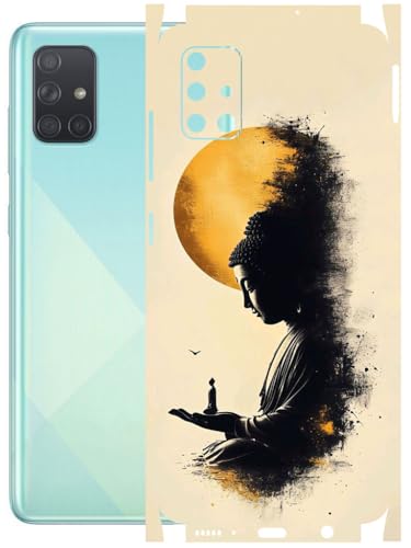 Image of AtOdds - Full Body Back Screen Guard Protector Film - Lamination Wrap Skin Sticker Compatible with Samsung Galaxy A51 | Scratchproof Matte Finish (Divine)