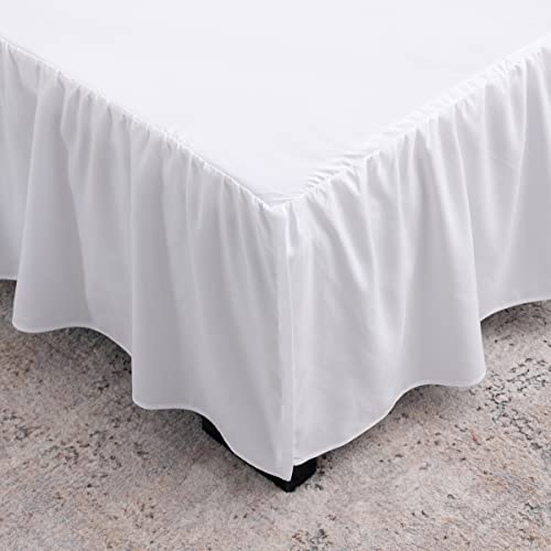 White Bed Skirt Queen Size Ruffled Bed Skirt With Split Corners, Queen Bed Skirt 14 Inch Drop, Tsutomi Queen Size Bed Skirt White For Ruffled Bed Skirt With Split Corners, Bed Skirt Queen Size #TOP2