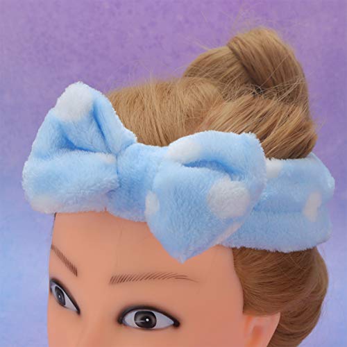 Lurrose Faixa de cabelo facial para spa com 3 peças em forma de laço, para lavar cosméticos