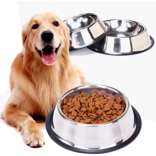 KIT 2 TIJELAS COMEDOURO BEBEDOURO DE INOX 200 ML NÃO ENFERRUJA CACHORRO E CATOS PET COELHO COR PRATA