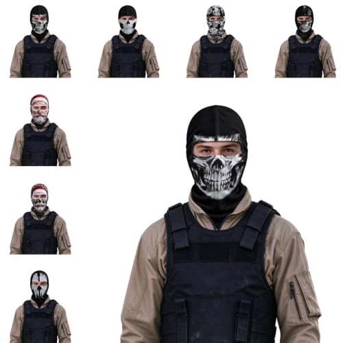 Men Halloween Skull Printed Balaclava Face Mask Winter Novelty Headwear - image 1