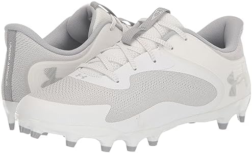 Under Armour Men's Command MC Low Lacrosse Shoe, (100) White/White/Mod Gray, 11 | Image 6