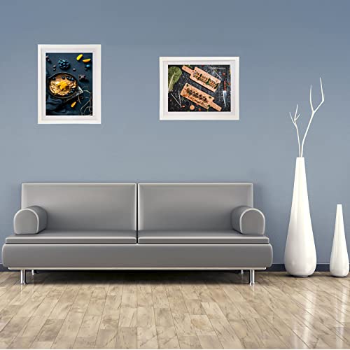 10X14 Wood Picture Frame Diamond Painting Frames Display 10X14In / 25X35Cm Without Mat Or 8X12In / 20X30Cm With Mat 10X14 Frame For Photo Poster Puzzle Diamond Art Gallery Wall Hanging - White 2 Pack #TOP5