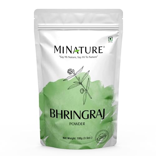Bhringraj Powder (Eclipta Prostrata) by mi nature | False daisy| Natural and Pure Dry bhringraj leaves Powder | Hair care | Hair Pack | Improves Hair quality |Control Premature Grey Hair| 100g(4 oz)