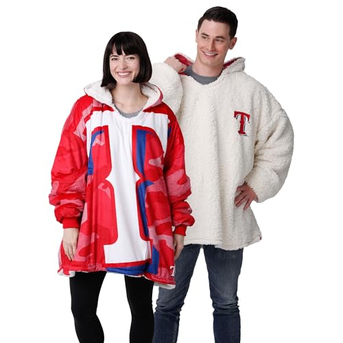 FOCO MLB TEXAS RANGERS TEAM COLOR REVERSIBLE CAMO HOODEEZ