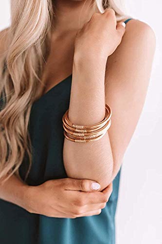 Hiixhc Glitter Filled Jelly Bangle Bracelet Set For Teen Girls Rose Gold Bracelets For Women Girls Birthday, Mother's Daay,Christmas Gift #TOP1