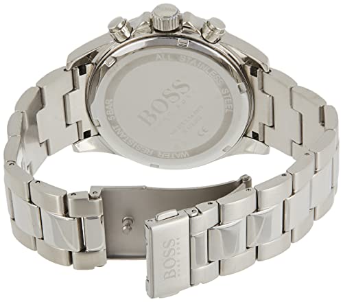 BOSS Herren Chronograph Quartz Uhr mit Edelstahl Armband 1513755