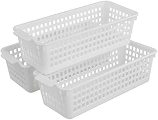 Yarebest 3-pack Small Plastic Handy Basket for Storage (White)
