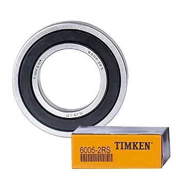 2PACK TIMKEN 6005-2RS Double Rubber Seal Bearings 25x47x12mm, Pre-Lubricated and Stable Performance and Cost Effective, Deep Groove Ball Bearings. | Pre-Lubricated and Stable Performance and Cost Effective Deep Groove Ball Bearings