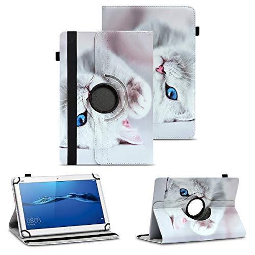 NAUC Tablet Hülle kompatibel für Huawei MediaPad T1 T2 T3 T5 10 Tasche Schutzhülle Schutzcase Cover 360° Drehbar Hülle, Farben:Motiv 4