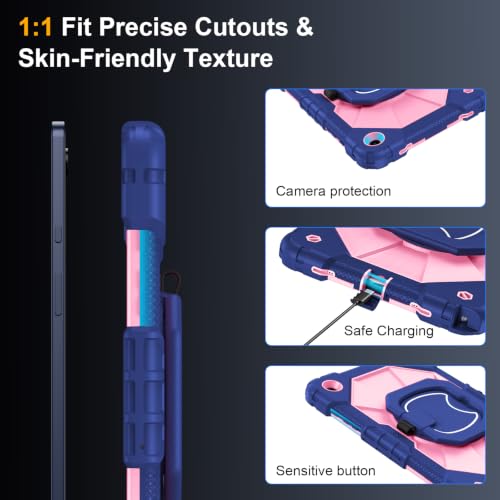 Case for Samsung Galaxy Tab A11+ Plus/A9+ 11 Inch 2025/2023,Ubearkk Case for Samsung Galaxy A9 Plus/A11+ Tablet case with Screen Protector 360 Rotating Stand Shoulder Strap Pen Holder, Navy Rose by Ubearkk - Used condition - Image 7