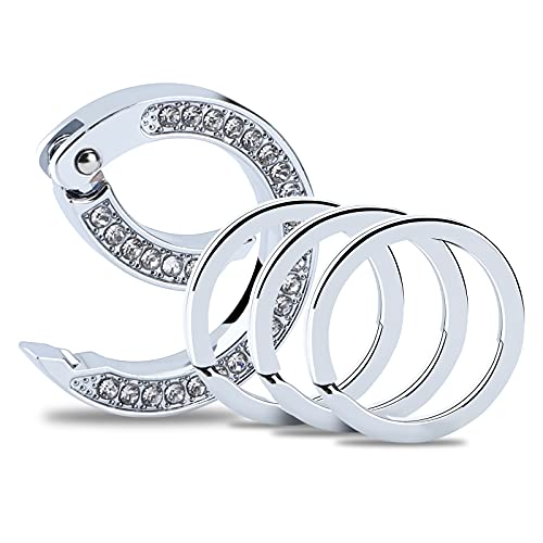 N /D Circle Carabiner Keychain Clip & Matching Flat-Style Key Rings for Keychain Set Titanium Keychain Key Clip, Quick Release Spring Snap Link Hook