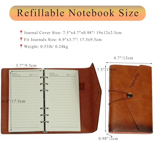 Cuaderno de cuero A6 recargable para organizar notas sin perder espacio 3