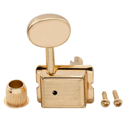 Image of Musiclily Pro Vintage Guitar Tuners Split Shaft 6 in Line Machine Heads Tuning Pegs Keys Set for Squier Classic Vibe Fender Strat /Tele Style, Gold