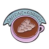 Caffeing And Kindness Enamel Pin Pink Latte Coffee Cup Badge Brooch