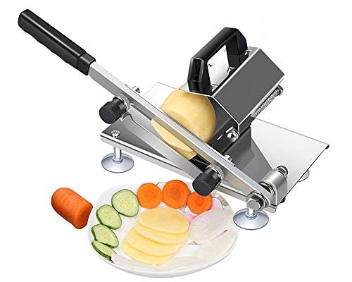 PEI Manual Frozen Meat Slicer, Meat Cheese Food Slicer Vegetable Slicing Machine Stainless Steel Meat Cutter Beef Mutton Roll Meat Cleaver Suitable for home, Kitchen and Shabu