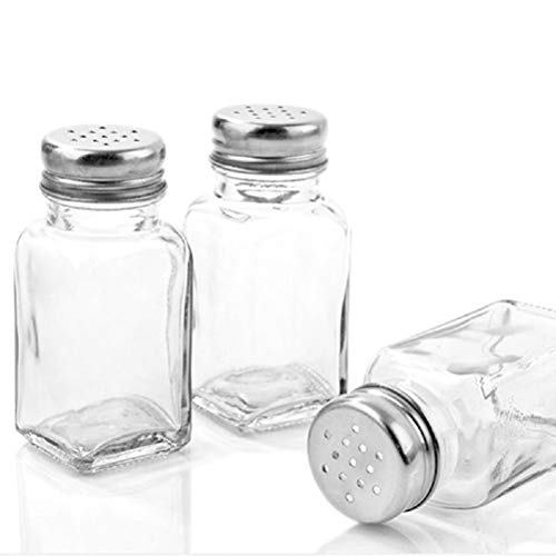 Tebery 16 Pack Clear Salt And Pepper Shakers Glass Set, Retro Style Glass Spice Shakers With Stainless Tops #TOP2