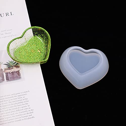 2 Pack Heart Shape Small Storage Box Resin Mold,Square Shape Jewelry Mini Bowl Silicone Mold, Cute Decorative Dish Containers Epoxy Casting Mold For Small Items Crafts Jewelry Art #TOP3