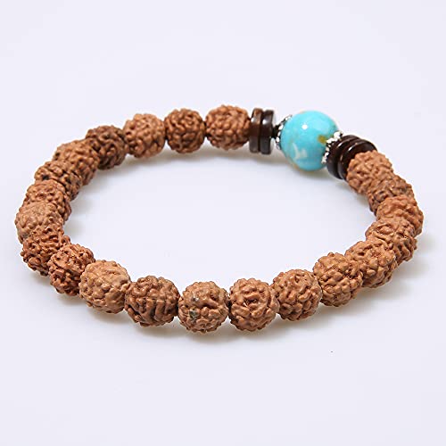 Colorful Bling Handmade Rudraksha Seeds Buddha Yoga Bracelet Bohemia Beaded Meditation Wrist Tibetan Bracelet Japa Prayer Mala Stretch Charm Bracelets Ethnic Style Jewelry For Women Girls - 4 Pcs #TOP4