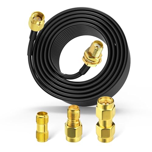 Cable SMA macho a hembra para antena SDR y radio jamón con 3 adaptadores coaxiales de 50 ohmios