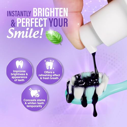 gurunanda purple color corrector serum fluoride-free amp gentle instant teeth whitening with essential oils up to 50 uses 2 pack
