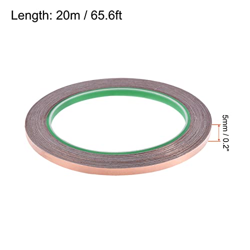 Image of Copper Foil Tape Conductive Adhesive Double Sided, [for EMI Shielding, Stained Glass, Paper Circuits, Grounding] - 3 /16 inch /66ft
