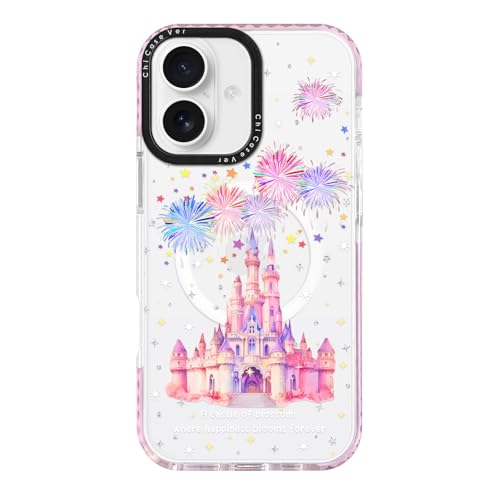 Coque iPhone 17 motif château magique pailleté cadeau magique