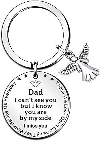 WTOPP Memorial Gifts for dad,Memorial Gift - Memorial Keyring Sympathy Keychain in Memory of DAD, Memorial Gift for Loss of Loved One