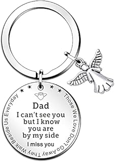 WTOPP Memorial Gifts for dad,Memorial Gift - Memorial Keyring Sympathy Keychain in Memory of DAD, Memorial Gift for Loss of Loved One