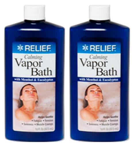 Lot of 2 Calming Vapor Bath with Menthol & Eucalyptus 16 oz/each bottle