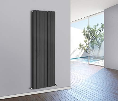 NRG Tall Vertical Flat Panel Column Designer Radiator 1600x272mm Central Heating Gloss White Double