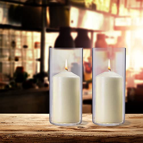 Galssmagic Glass Cylinder Vases for Centerpieces, 6 Pack Floating Candle Vases for Flowers,6 Inch Tall Clear Vase Hurricane Candle Holder Bulk for Wedding Party Home Decor,Gift - Thumbnail 6