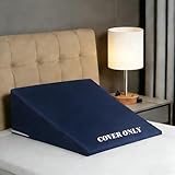 Wedge Pillow Case Cover for Style Protection, Thickened Satin Fabric Soft & Skin-Friendly, Wedge Pillow Cover with Zipper for Easy Install, Machine Washable (Navy Blue, 25'x25'x8')