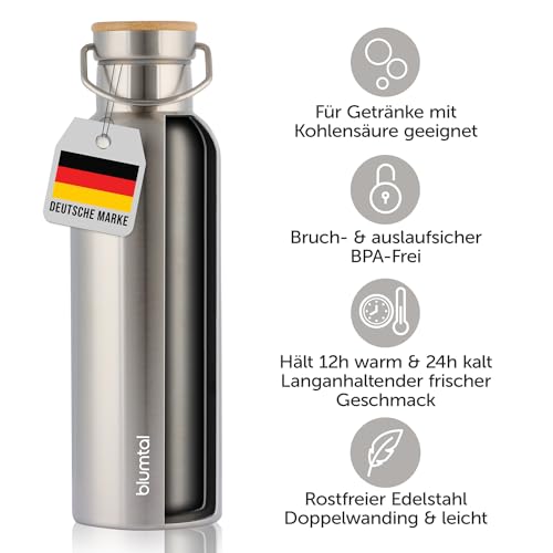 Blumtal Thermosflasche 750ml Stainless Steel Edelstahl Trinkflasche – Ansicht 3