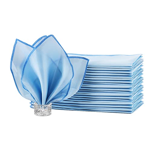 HEMEIREN Lot de 12 Serviettes en Tissu satiné lavables, Douces, durables, Confortables, réutilisables, idéales pour Les Serviettes de Mariage, Les Serviettes de Cocktail, Les Serviettes de Table