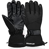 MORXPLOR メンズ レディース スキー スノーグローブ 3M シンサレート 断熱 暖かい 冬 スノーボード 防風 冬用 タッチスクリーン スノーモービルグローブ 寒い天候用
