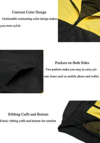 Madhero Mens Windbreaker Jacket Lightweight 90S Retro Wind Breakers Military Black Size L #TOP5