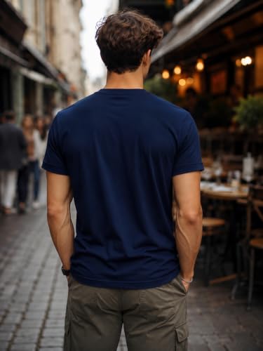 Image of INKKR Men's Solid Round Neck Half Sleeve Classic Cotton Bio-wash T-Shirt | Crew Neck Cotton Tshirt for Men