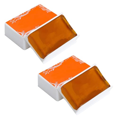 2 Stück Kolophonium, Geige Kolophonium Viola und Cello, Natürliches Harz Kolophonium, Staubarm und Umweltfreundlich, Hochviskoses Rosin mit Verbesserter Klangqualität, Inklusive Kompaktem Etui