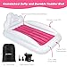 USHMA Inflatable Toddler Travel Bed, Double-Sided Kids Air Mattress | Kids Blow up Mattress with Sides | Travel Portable Toddler Bed for Travel, Sleepovers - Pink & & Aquamarine