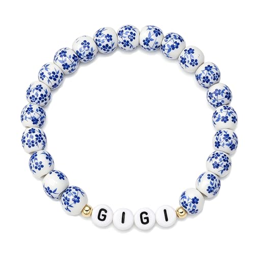 GINAZL GiGi Bracelet, Mothers Day Gifts for GIGI NANA Birthday Gifts Pregnancy Announcement for Grandma Christmas Valentines Day Gift for New Grandma Gift (GG)