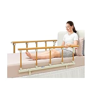 Mybow Bed Rail Assist Side Rails for Elderly Adults Swing Down Safety Half Bed Railing Fall Prevention Hospital Handrail Bed Cane for Elderly Medical Bed Assist Rails (47×18,2PCS)