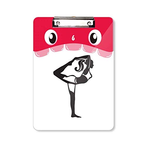 Porte-bloc yoga fille A4 pince métallique rigide support écriture dessin fitness
