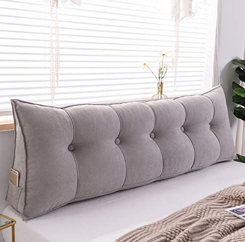 枕 まくら クッション 三角枕 背もたれ ヘッドボード 腰枕 三角形まくら 200*50*20cm バックレスト カラー 三角形 ベッドサイド ヘッドボード ソフトケース 腰 ポケット付き 腰部クッション 読書 テレビ 映画鑑賞 ベッド クッション ロング ピロー